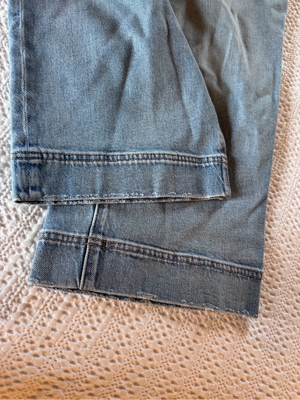 America Eagle Stovepipe cropped jeans size 6 short Light Blue Wide-Leg - Picture 5 of 10